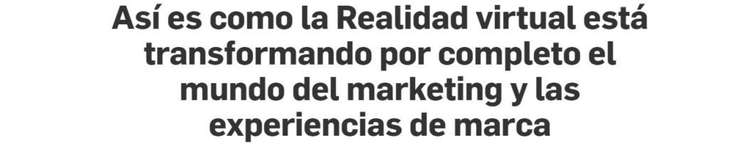 Puro marketing realidad virtual