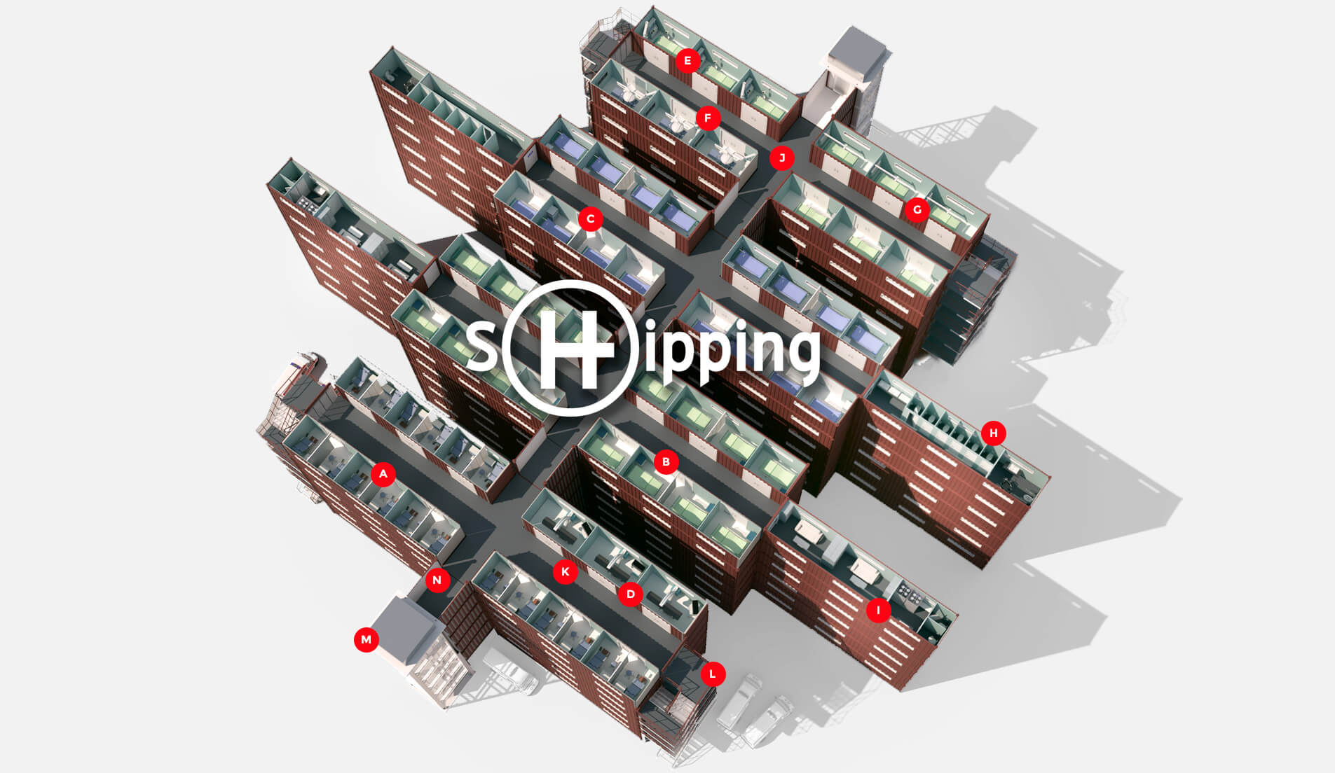 shipping hospitales modulares fabricados con contendores