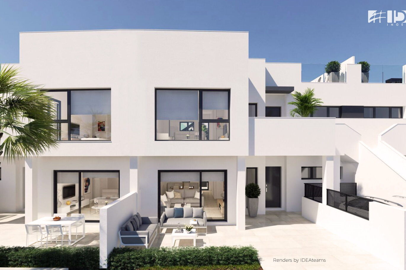 Fachada de las viviendas unifamiliares