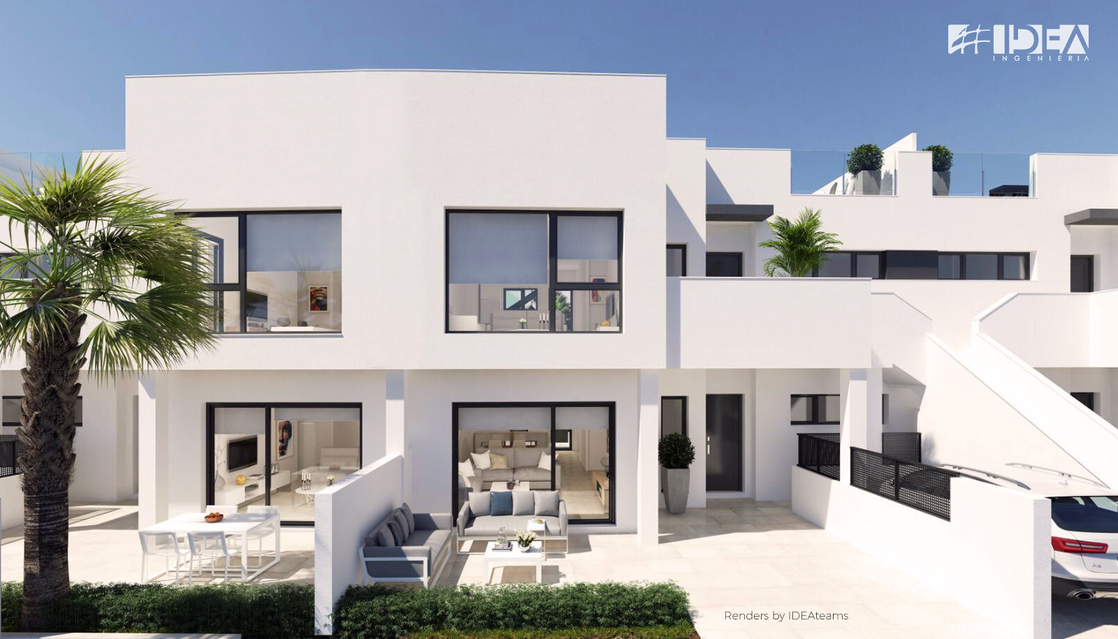 Fachada de las viviendas unifamiliares