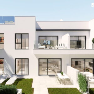 Parte trasera promoción viviendas unifamiliares