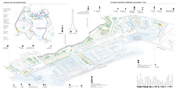 axonometria puerto cartagena remoldeacion