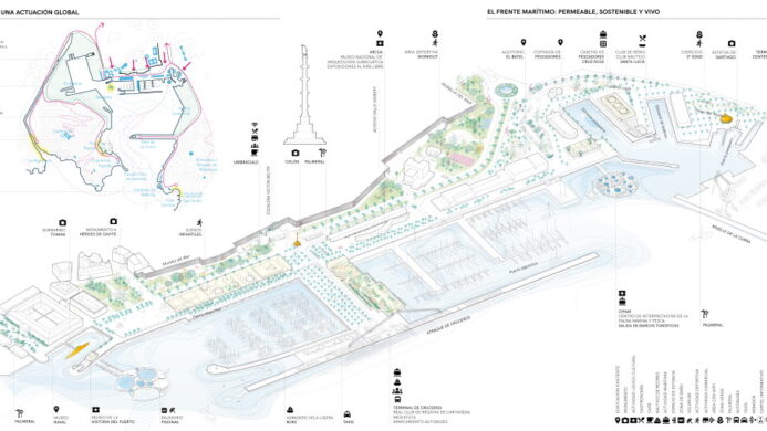 axonometria puerto cartagena remodelacion