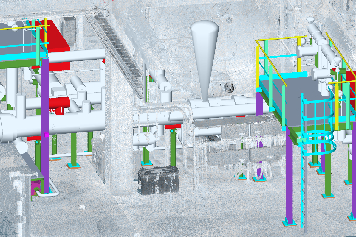 planta gnl - nube de puntos - vista lateral